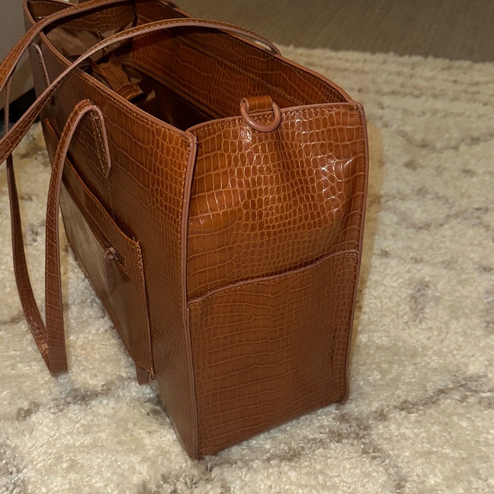 Beis Work Tote in Maple Croc - Picture 10 of 11
